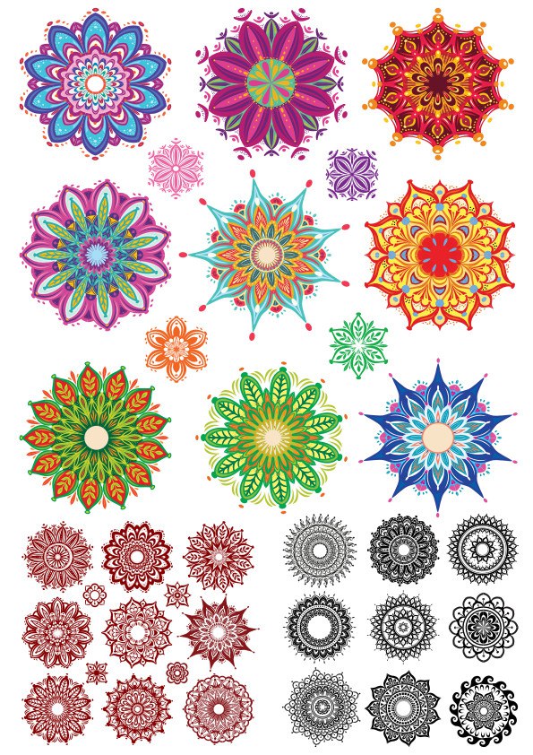 Indian Ornament Collection Free Vector Free Vectors