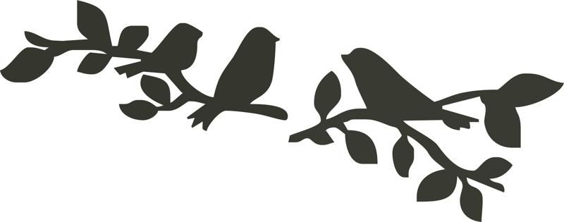 Birds Sitting On Branch Silhouette Free Vector Free Vectors