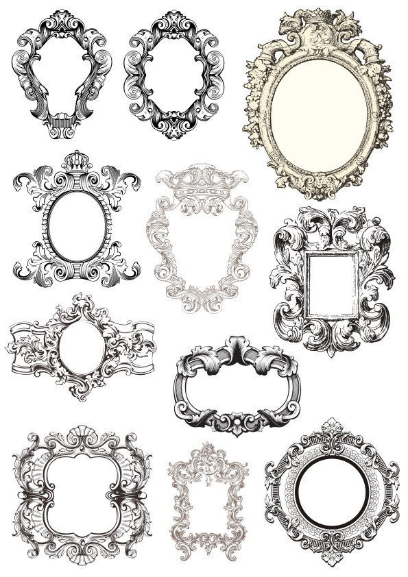 Baroque Frames Free Vector Free Vectors