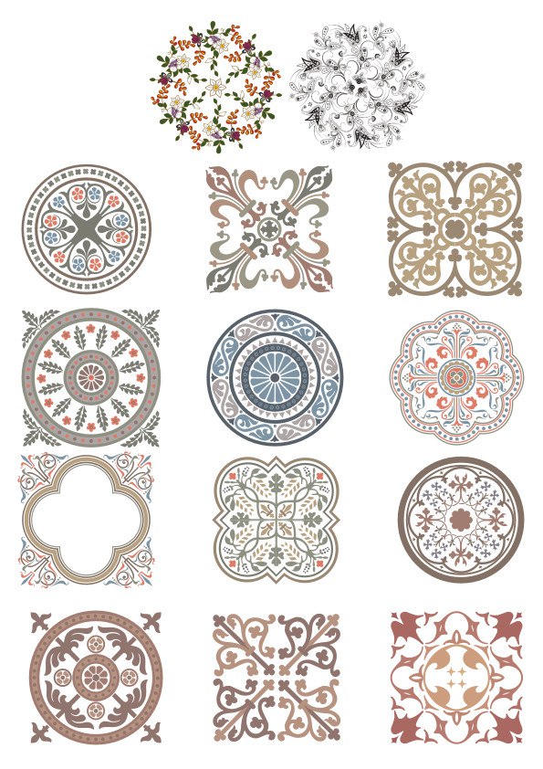 Mandala Vintage Ornaments Vector Set Free Vector Free Vectors