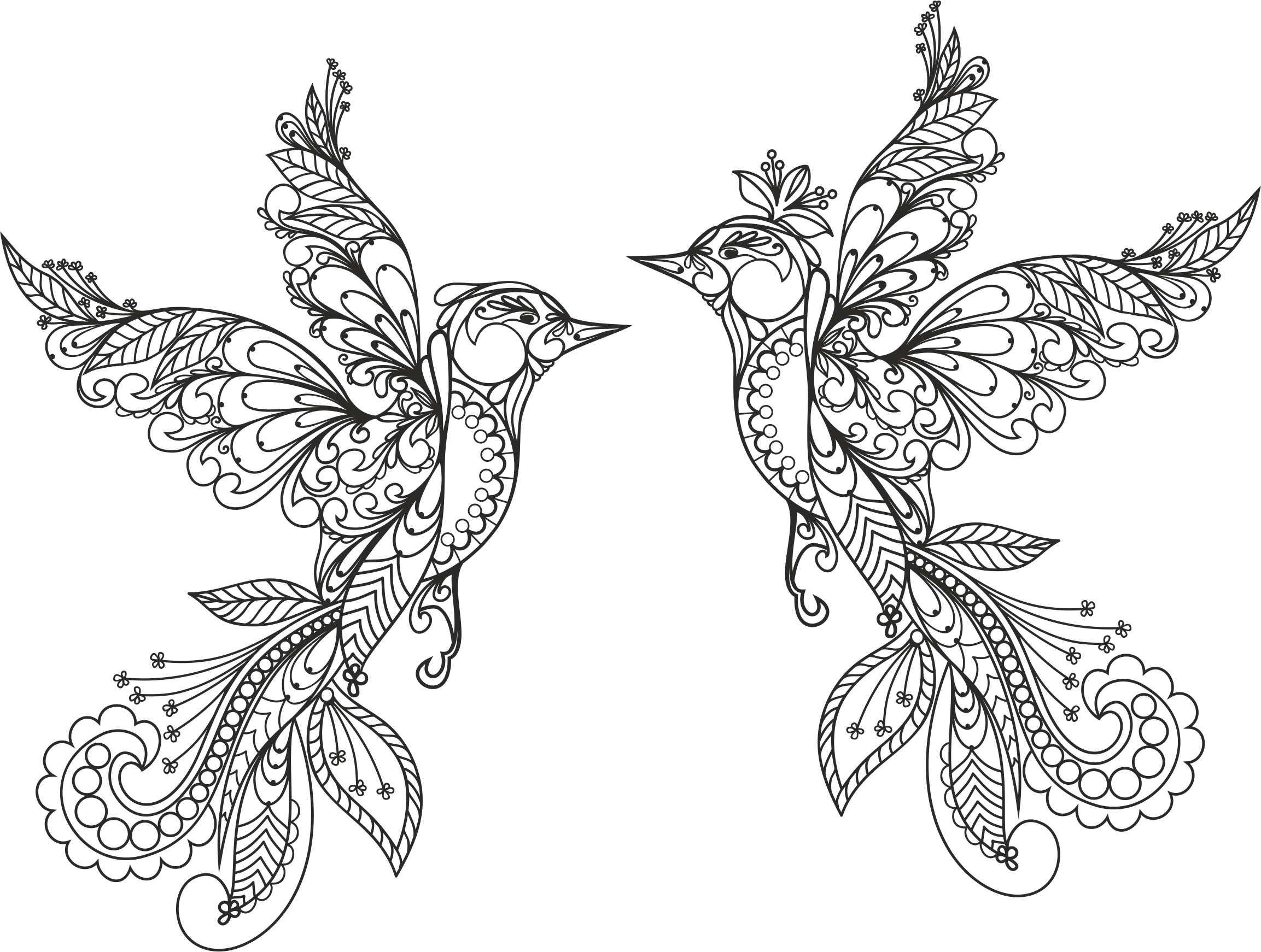 Ornament Birds Vector Free Vector File Free Vectors