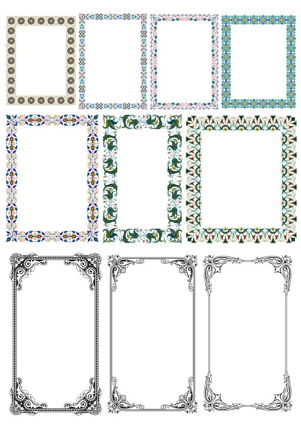 Elegant Decorative Frame Borders Free Vector Free Vectors