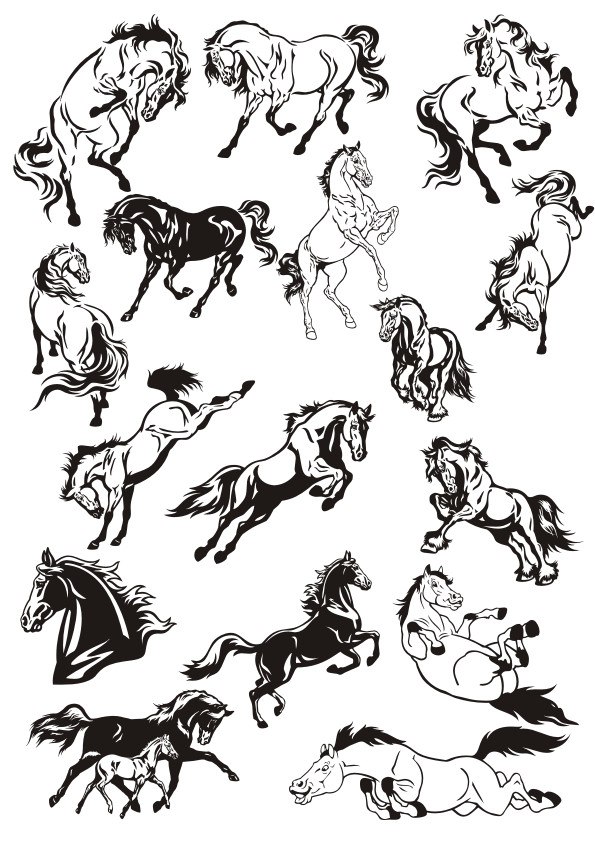 Horse Stickers Vector Art Collection Free Vector Free Vectors