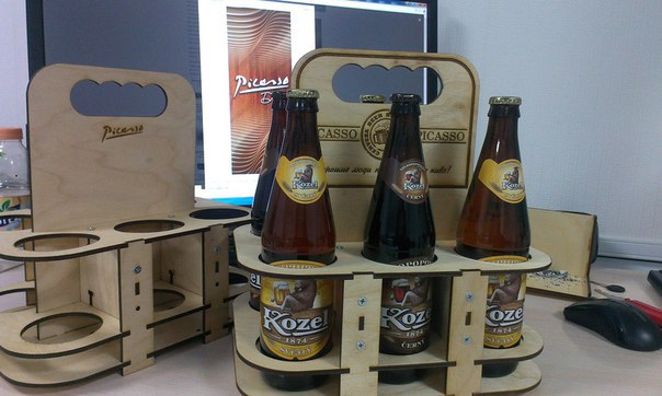 Diy Beer Tote 3D Puzzle Laser Cut Free Vector Free Vectors