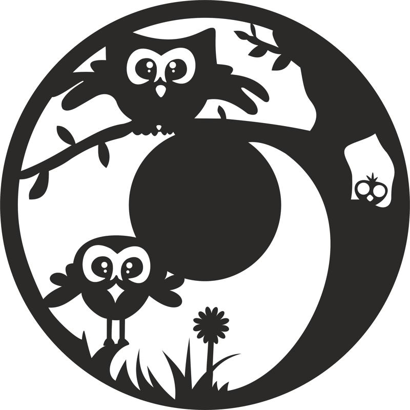 Decorative Owls Clock Plan Free Vector Free Vectors