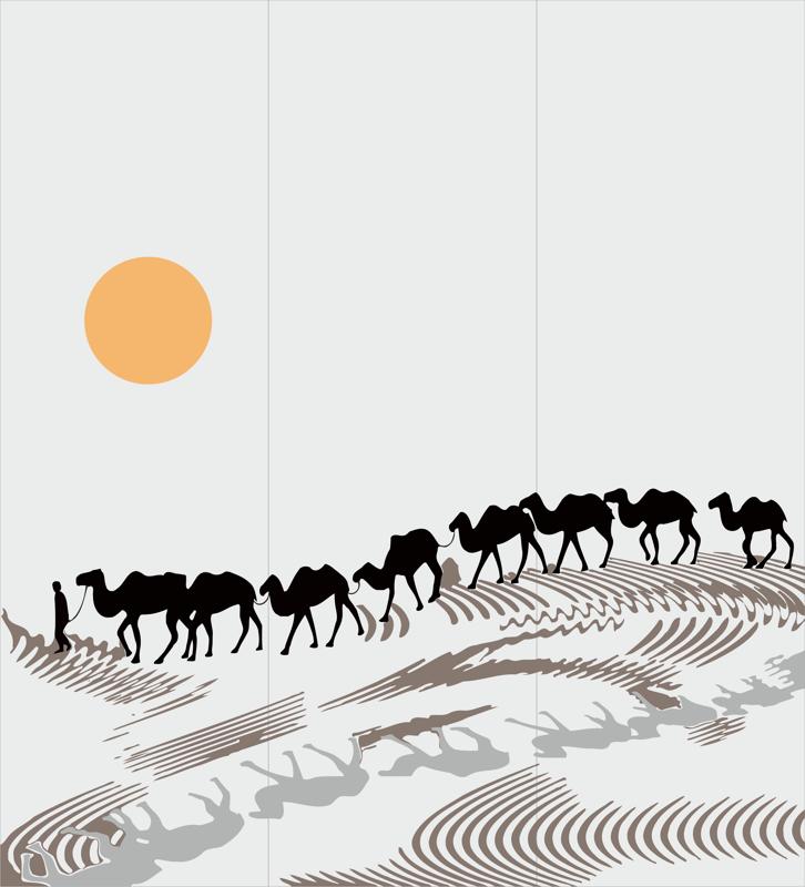 Sandblasting Drawing Camels In Desert Decal Free Vector Free Vectors