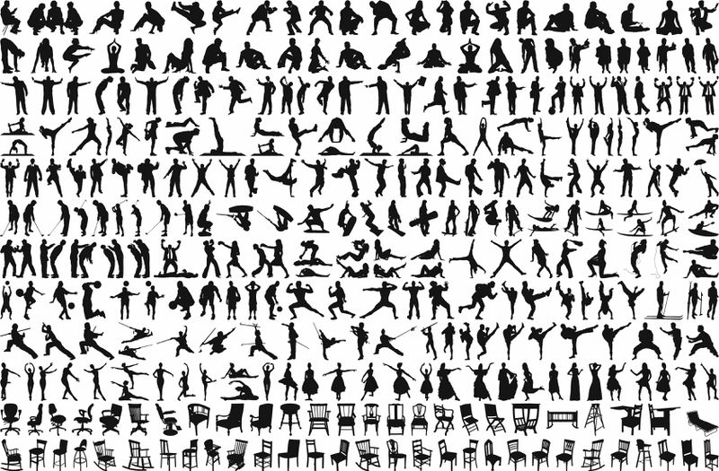 Men Silhouettes Collection Free Vector Free Vectors