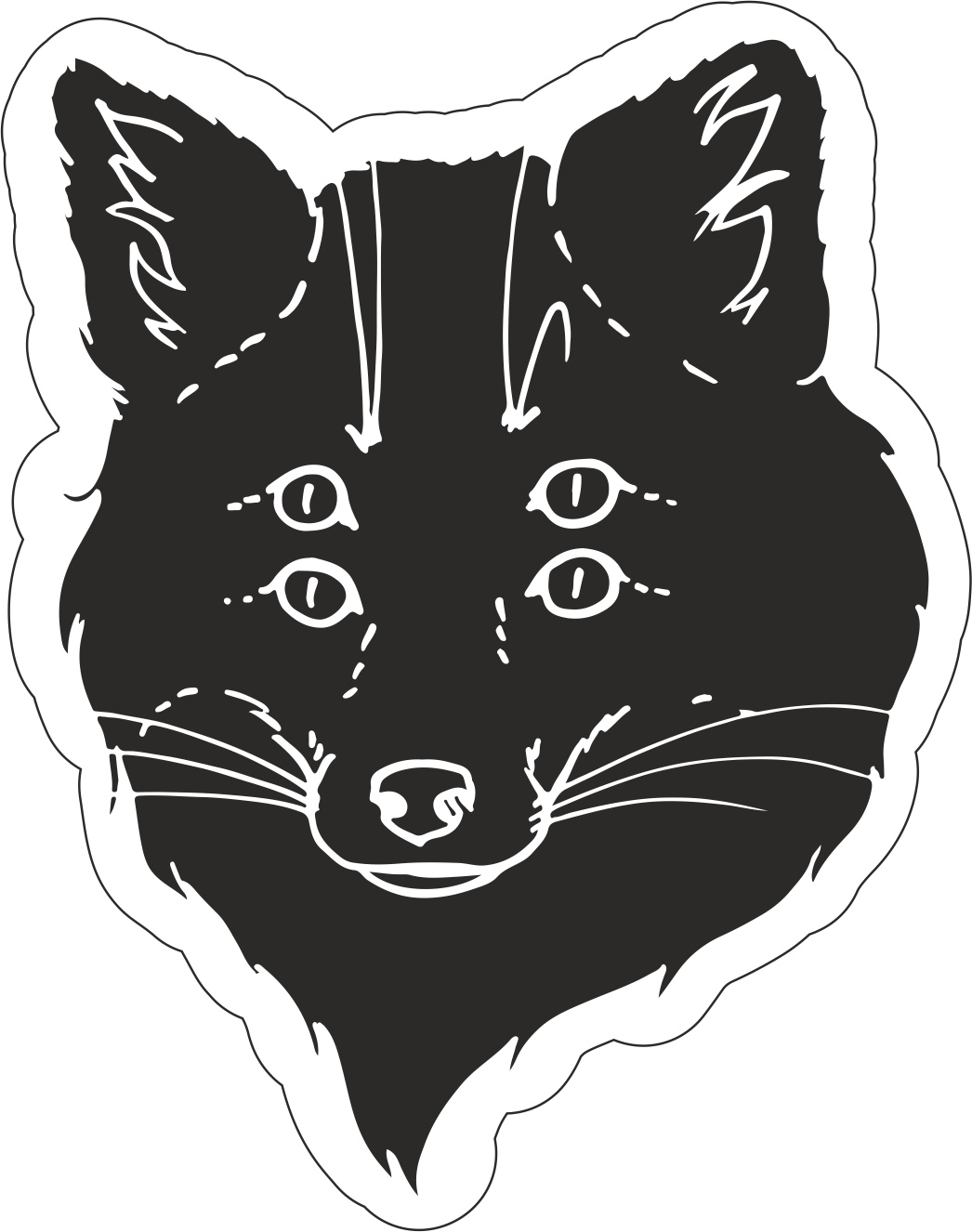 Black Fox Sticker Vector Art Free Vector Free Vectors
