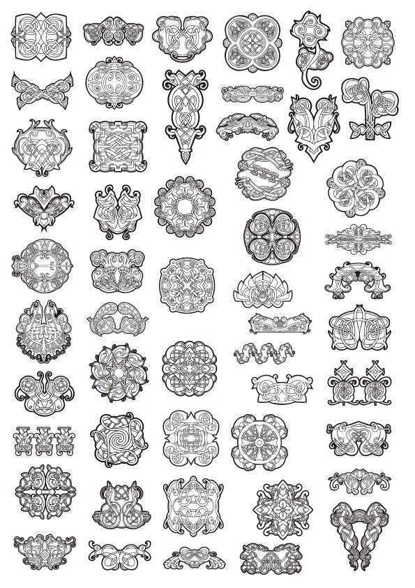 Celtic Ornament Elements Free Vector Free Vectors