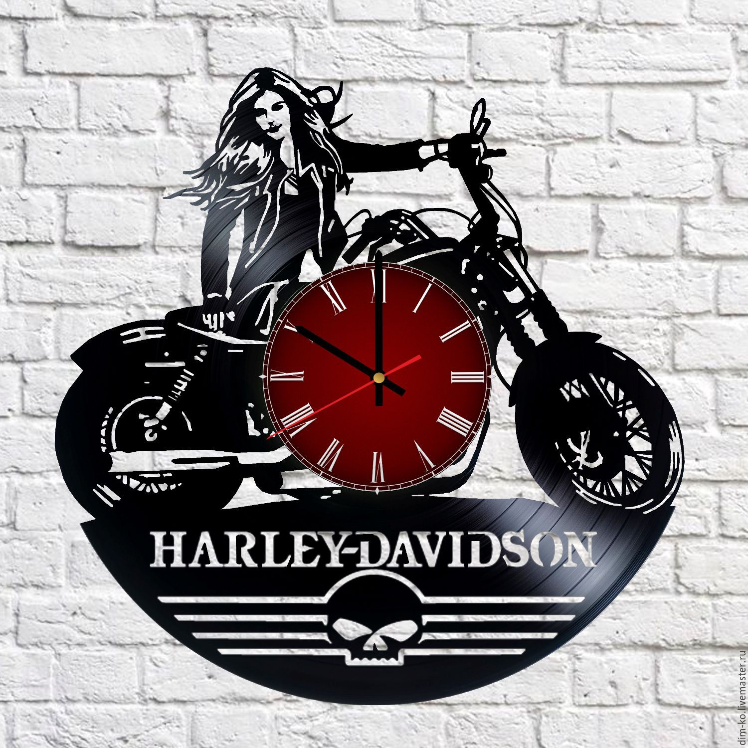 Harley Davidson Vinyl Record Wall Clock Free Vector Free Vectors