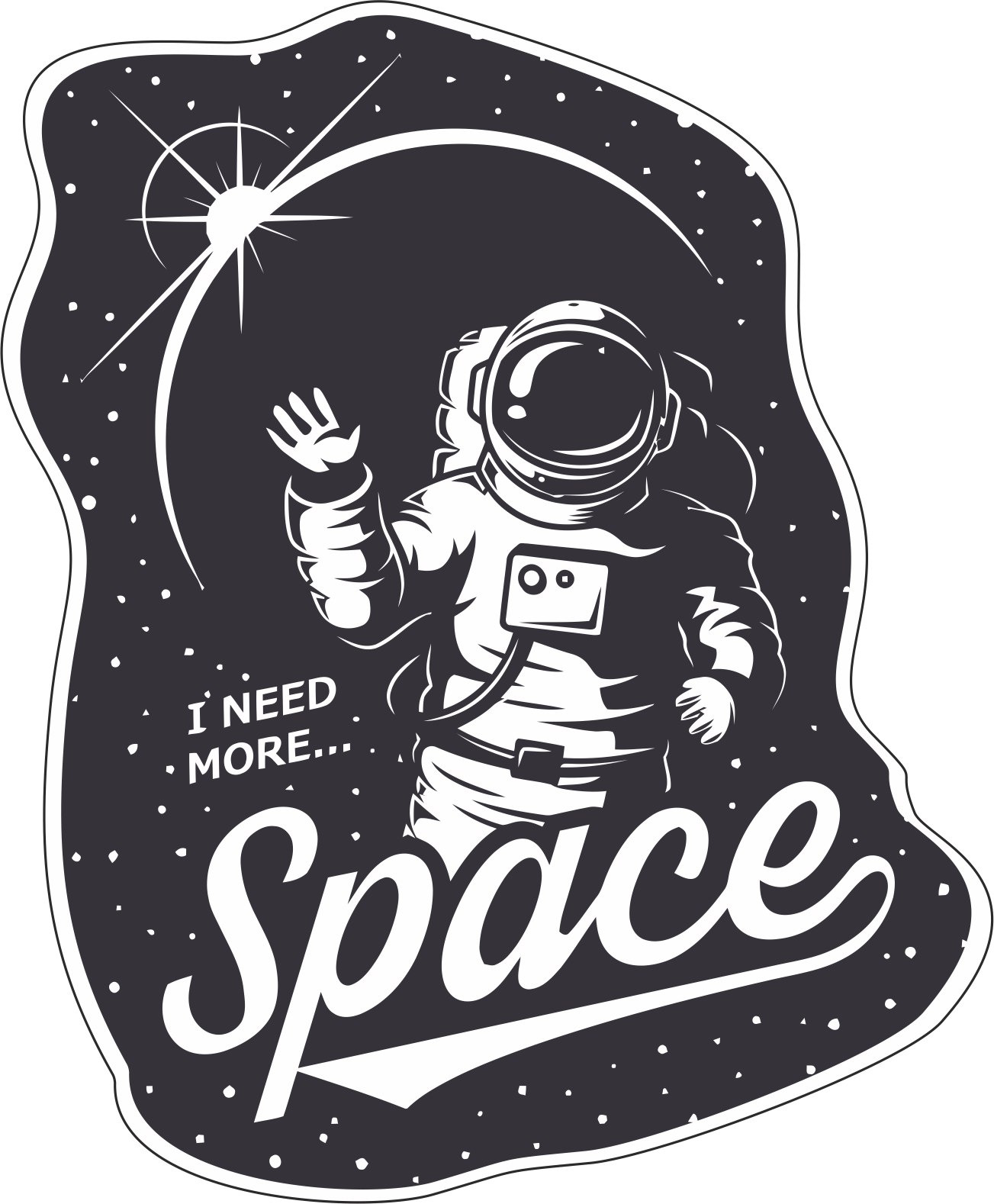 I Need More Space Sticker Vector Art Free Vector Free Vectors