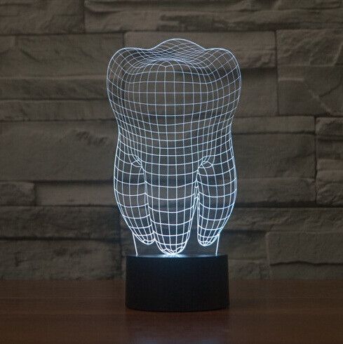 Tooth Shape 3D Lamp Model Vector Free Vectors