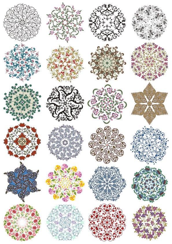 Lace Ornament Vector Set Free Vector Free Vectors