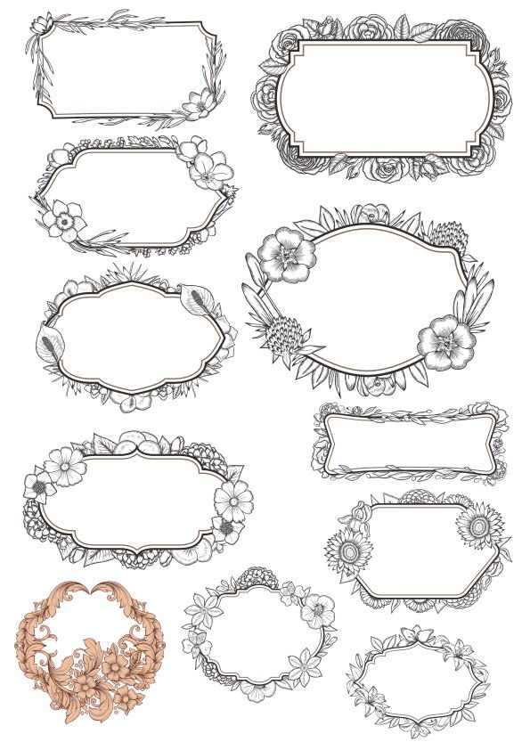 Vintage Floral Frame Free Vector Free Vectors