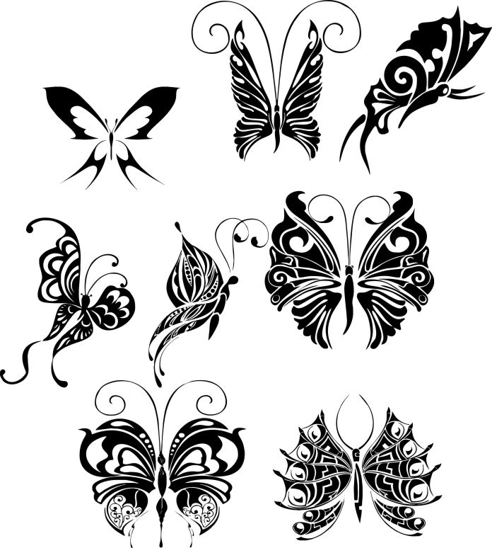 Butterfly Tattoo Design Vectors Art Free Vector CDR Free Vectors