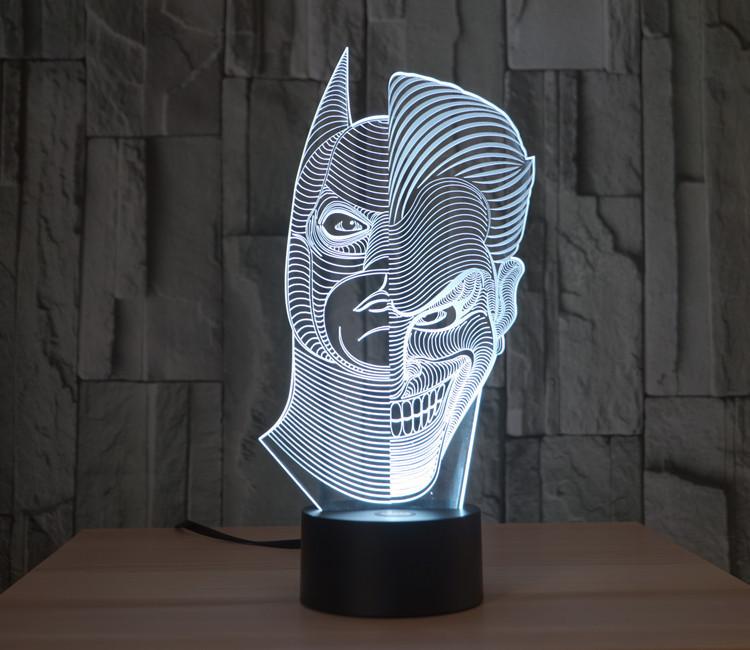 Batman Joker Morphing 3D Led Illusion Lamp Free Vector Free Vectors