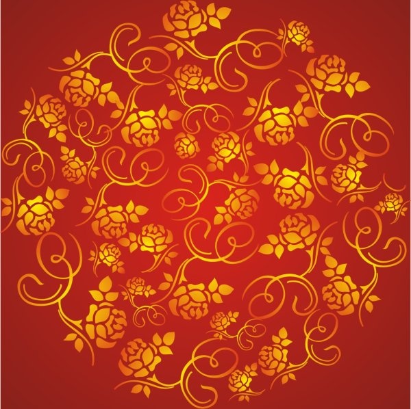 Luxurious Gold Flower Background Free Vector Free Vectors