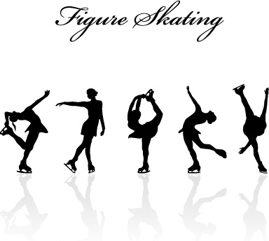 Figure Skating Design Vector Silhouettes Free Vector Free Vectors