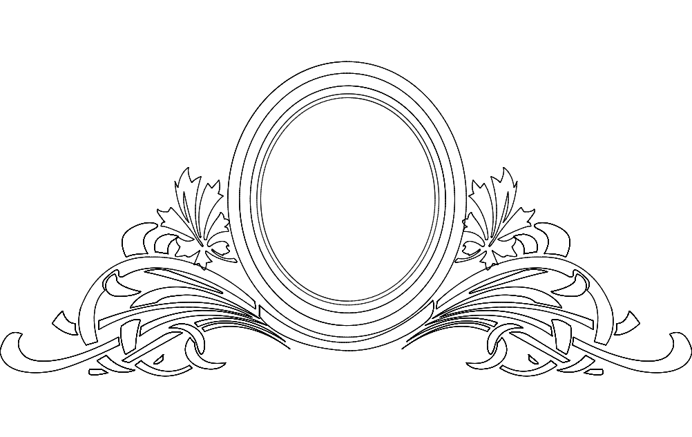 Mirror Frame Floral DXF File Free Vectors