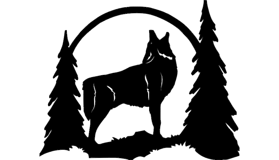 Howling Wolf Silhouette DXF File Free Vectors