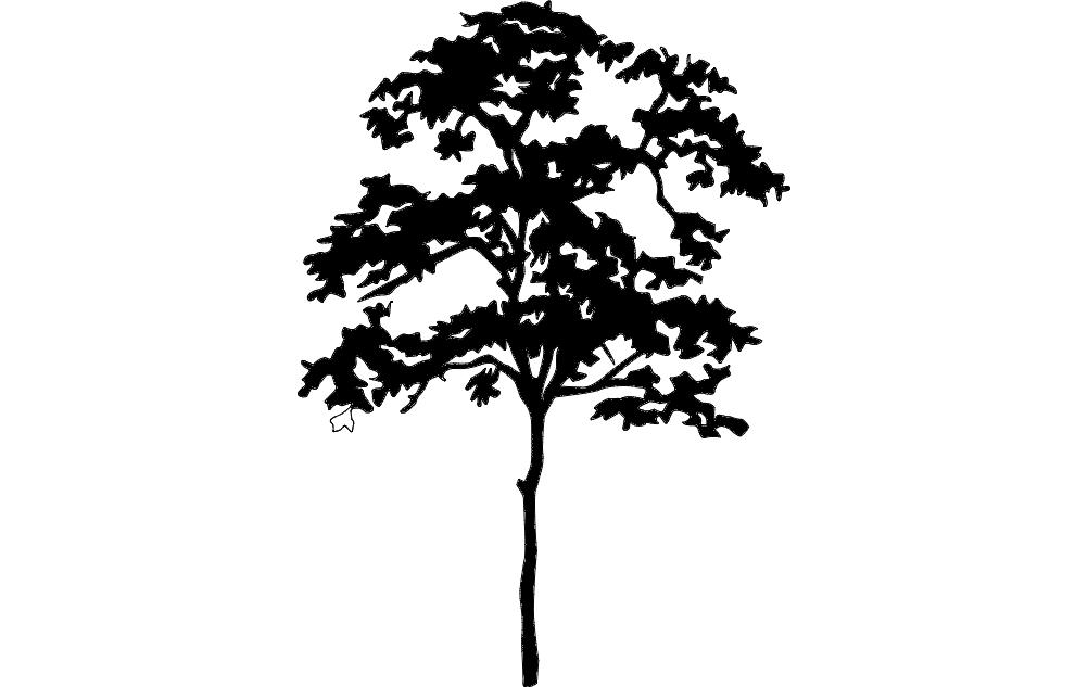 Tree Silhouette DXF File Free Vectors