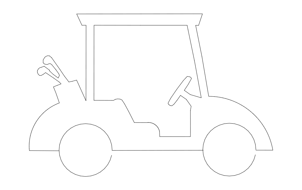 Golf-Cart DXF File Free Vectors