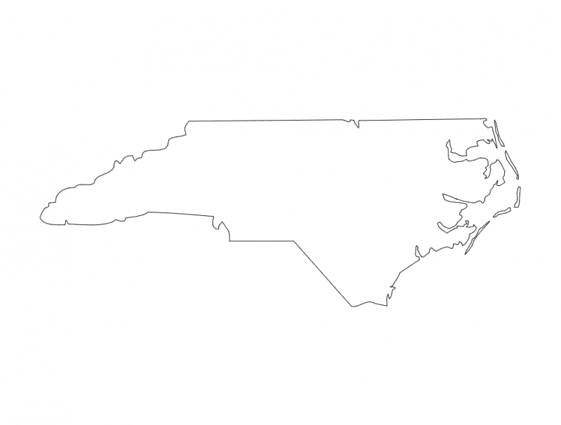 Map Of North Carolina DXF File Free Vectors