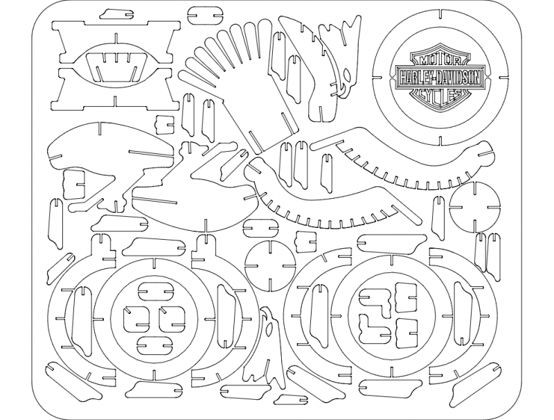 Eagle Harley DXF File Free Vectors