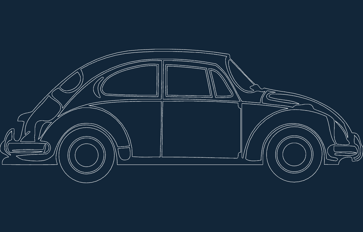 Old Car DXF File Free Vectors