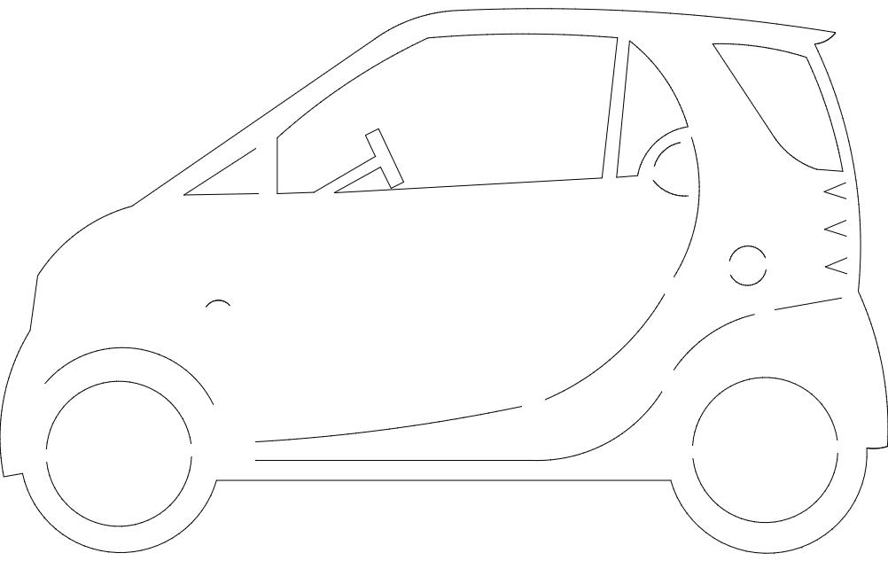 Smart Car DXF File Free Vectors