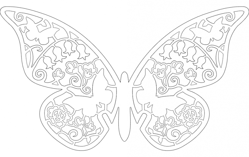 Laser Cut Butterfly Vector DXF File Free Vectors