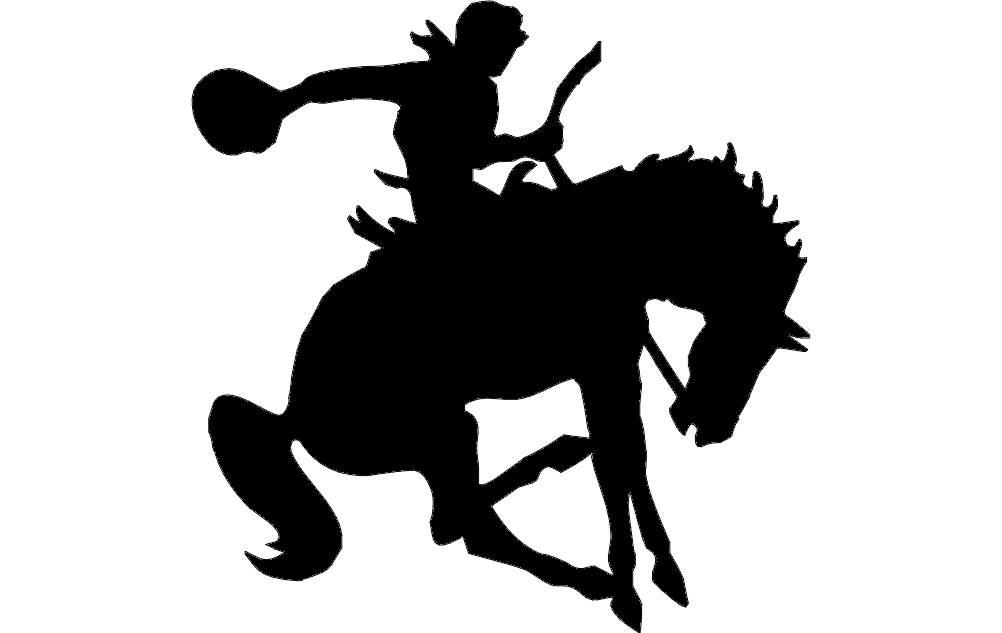 Man On Horse Silhouette DXF File Free Vectors