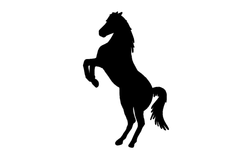 Horse Rearing Up DXF File Free Vectors