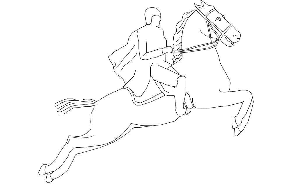 Horse Jumping DXF File Free Vectors