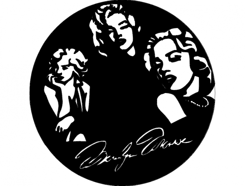 Marilyn Clock DXF File Free Vectors