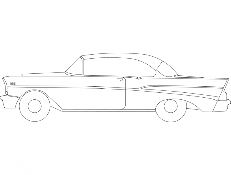 Car 57 Chevy DXF File Free Vectors
