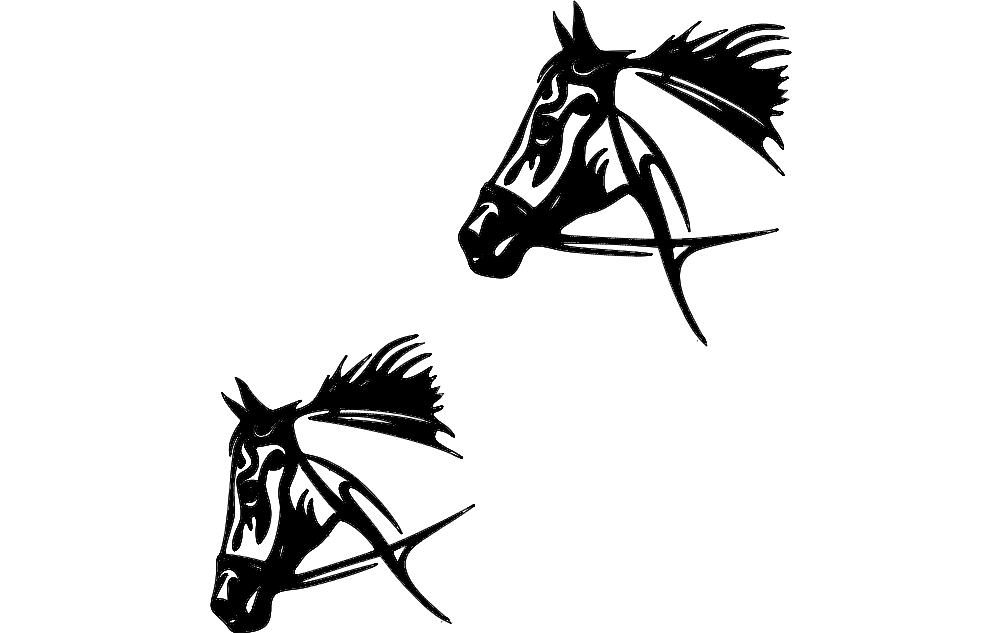 Tribal Horse DXF File Free Vectors