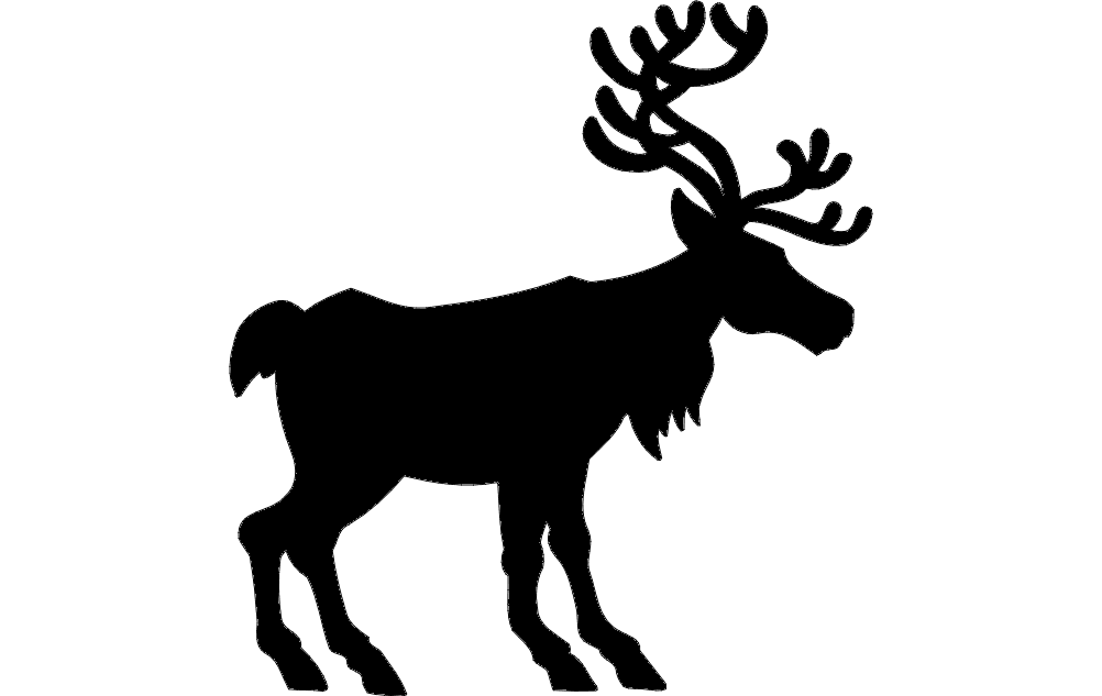 Deer Silhouette Vector DXF File Free Vectors