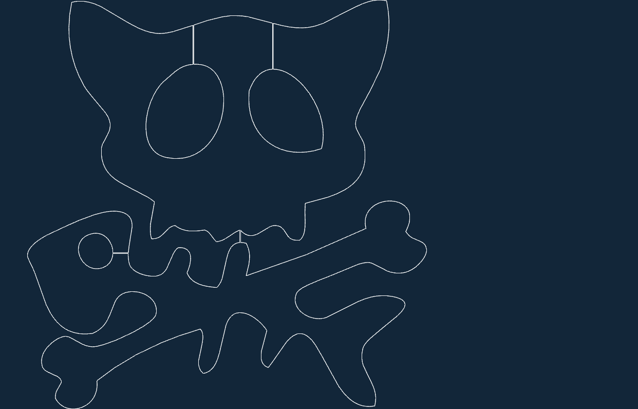 Cat Skull And Crossbone DXF File Free Vectors