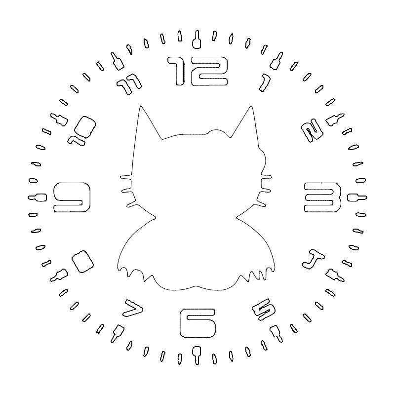 Clock Hello Bat DXF File Free Vectors