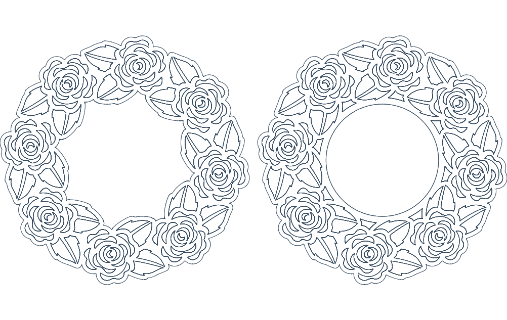 Rose Frame DXF File Free Vectors