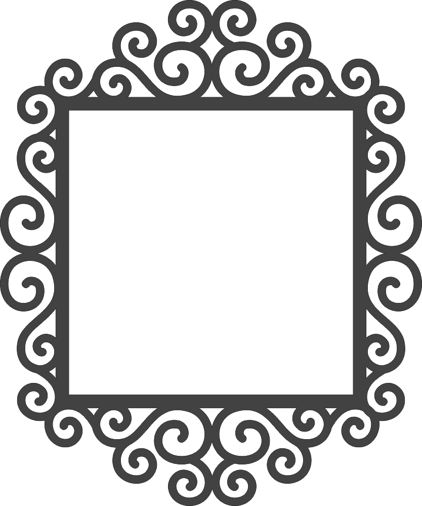 Swirly Frame DXF File Free Vectors