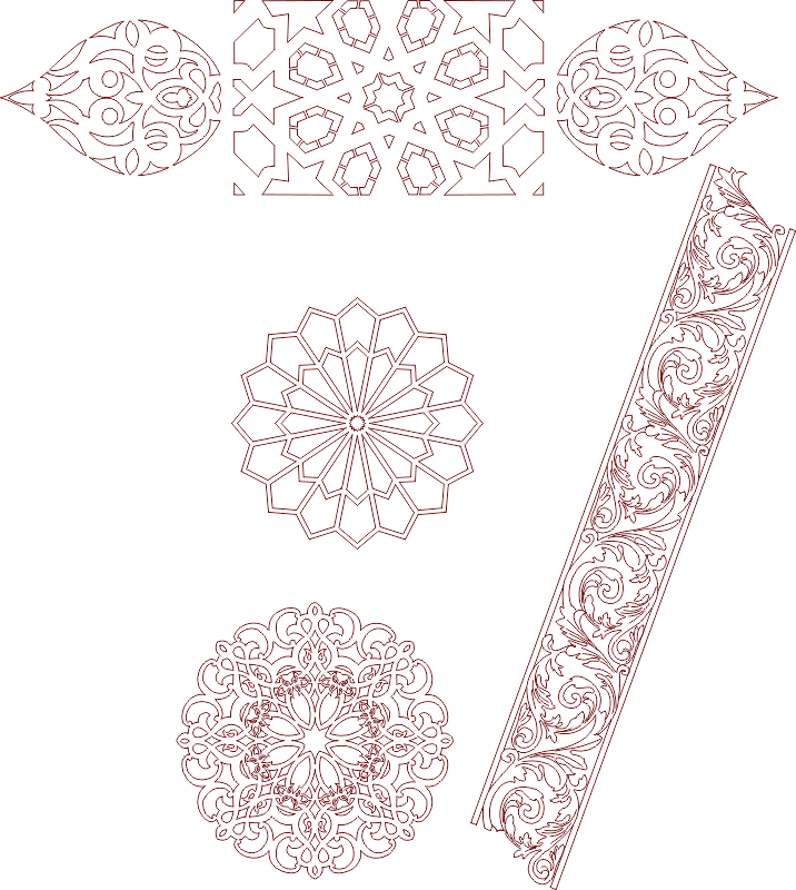 Seamless Islamic Moroccan Patterns DXF File Free Vectors