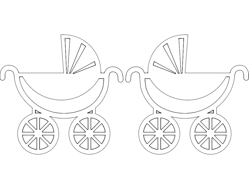 Aplique Carrinho De Bebe DXF File Free Vectors