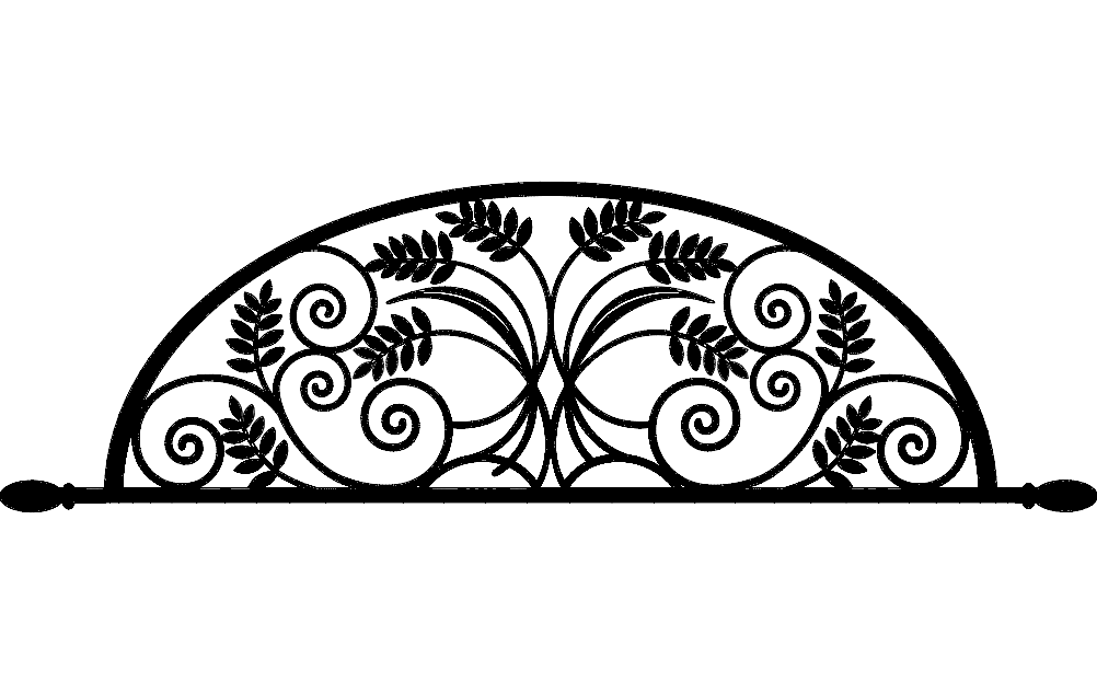 Ironwork Arch Flower Design DXF File Free Vectors