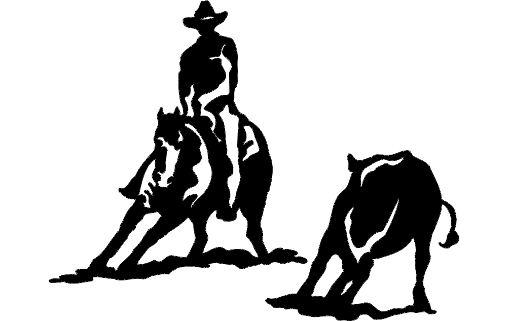 Rodeo Silhouette DXF File Free Vectors