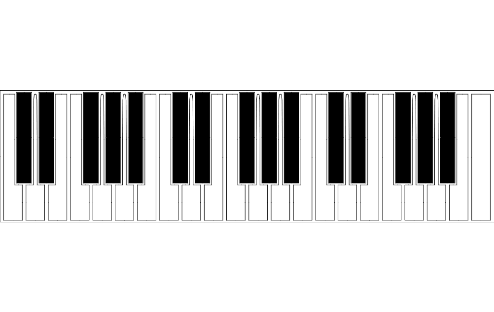 Piano Keyboard Silhouette DXF File Free Vectors