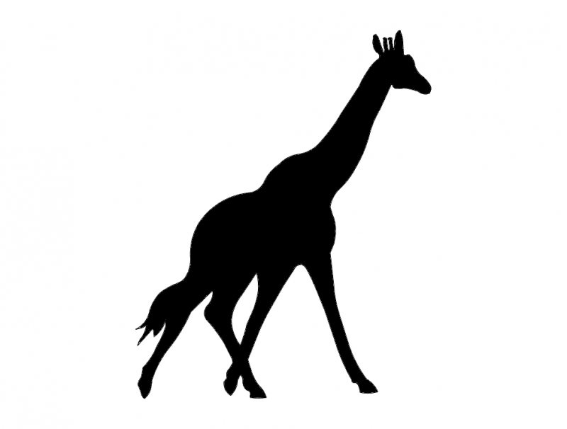 Zyrafa Giraffe Silhouette DXF File Free Vectors