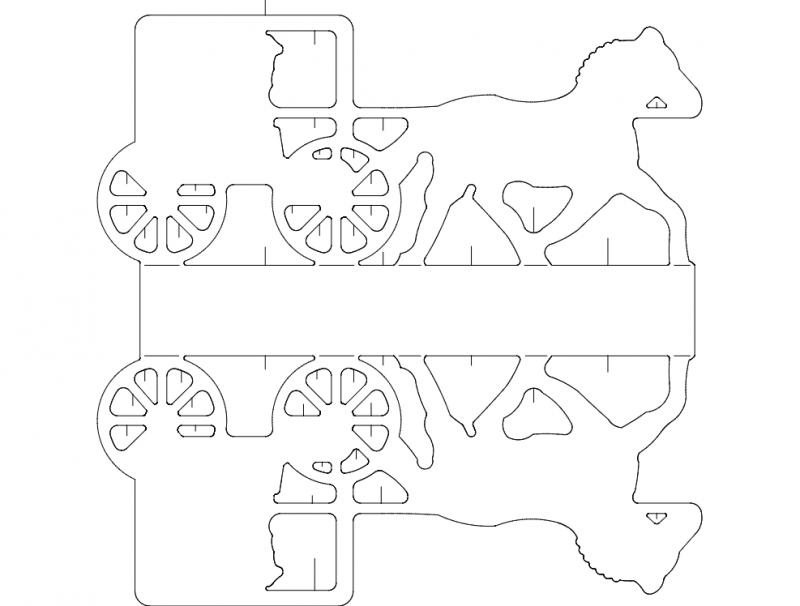 Cavalo E Carruagem DXF File Free Vectors