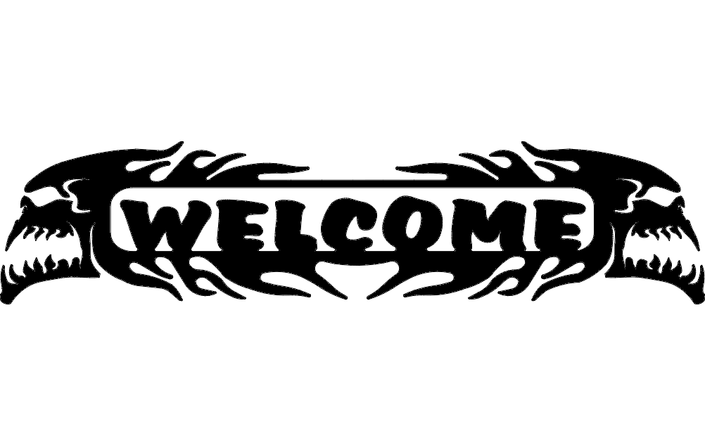 Welcome Skulls DXF File Free Vectors